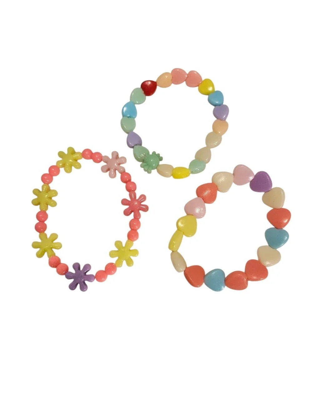 Hearts And Flowers Girl's Pink, Yellow, Green & Purple Jewelry Bundle (10 Items)